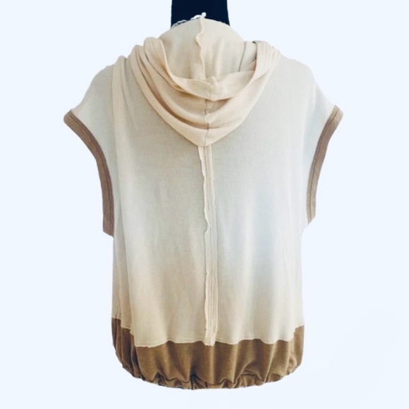 POL ~ Women’s lightweight sleeveless two-tone hoodie top size L - Picture 4 of 8
